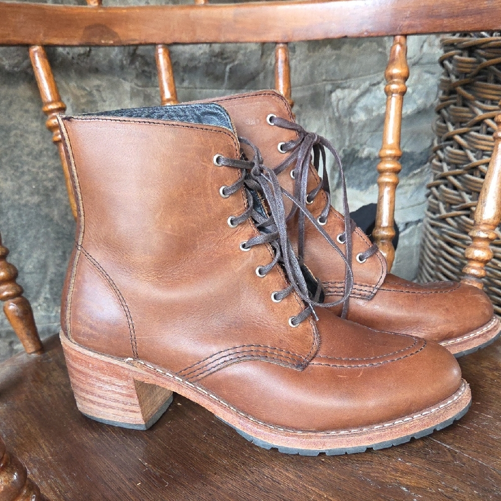 Red Wing CLARA Heeled Amber Harness Leather Ankle Boots